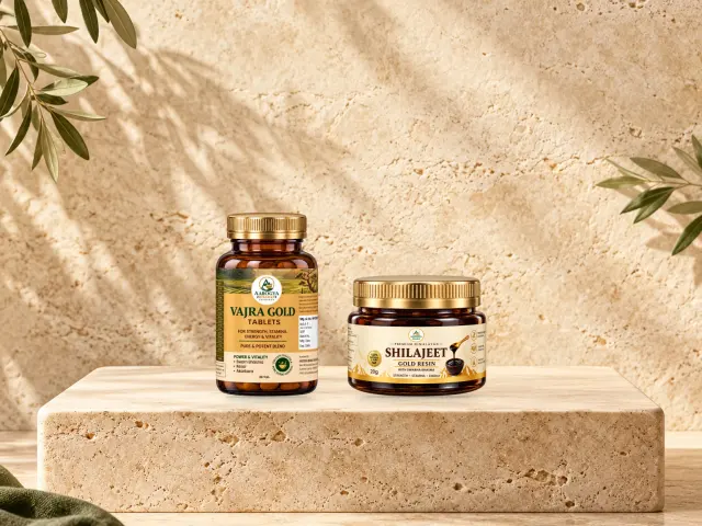 Daily Gold Duo: 1 × Vajra Gold Tablets, 1 × Shilajit Resin Gold